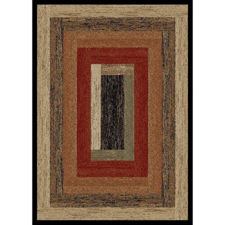 SLEEP EZ 7 ft. 10 in. x 9 ft. 10 in. Hearthside Rustic Panel Area Rug, Multi Color SL2621692